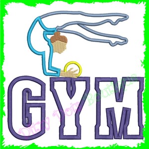 GYM Girl with Ball, Gymnastic Girl,  Gymnast Applique Embroidery design