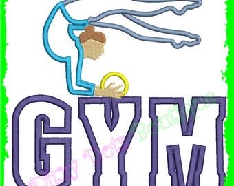 GYM Girl with Ball, Gymnastic Girl,  Gymnast Applique Embroidery design