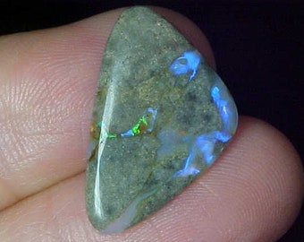 SUKABUMI BLUE OPAL Indonesian Free Form Shape 11.38Ct 27x18 mm Midnight-Blue Opalite Indonesia Cabachon October Birthstone Crystal Pendant