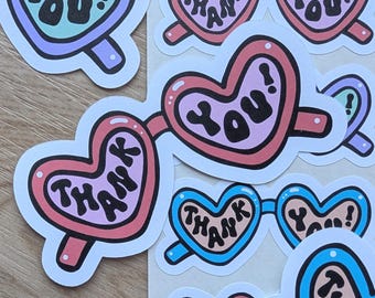 Thank You Sunglasses Stickers, Fun, Colorful Labels