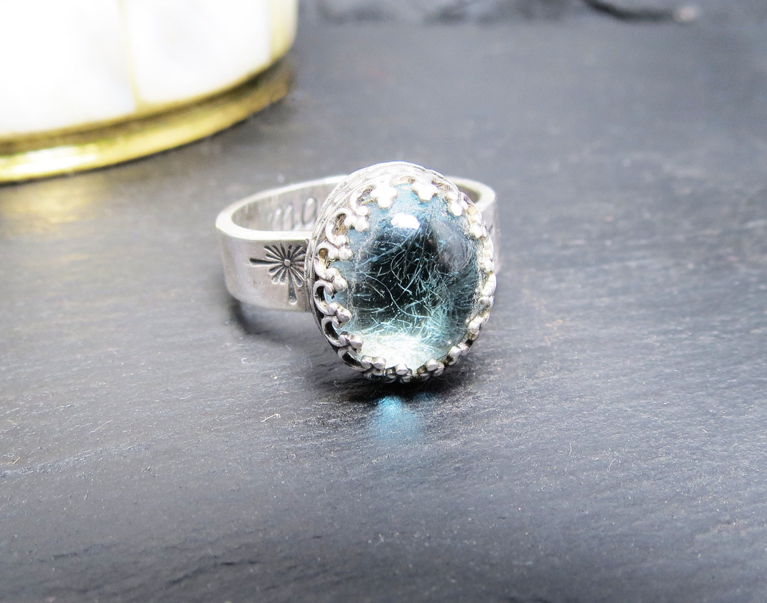 Marie Memorial Hair or Pet Ashes Ring EXAMPLE ONLY - Etsy