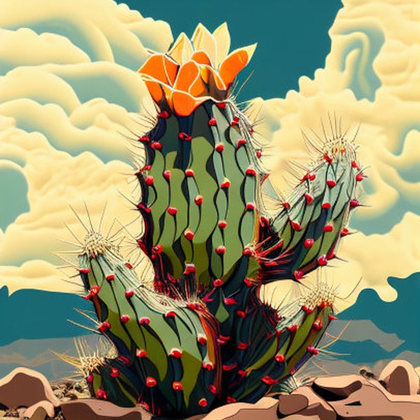 Southwest Cactus Digital Print