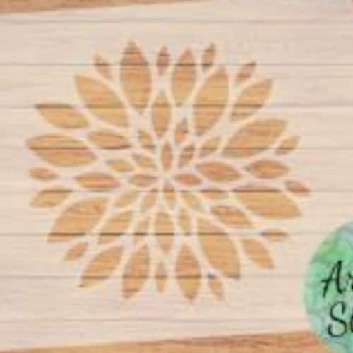 Zinnia Flower Stencil Reusable Flower Wall Stencil Nursery Etsy