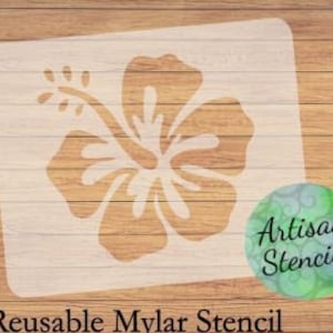 Hibiscus Stencil, Reusable Craft Stencil, Hibiscus Painting Stencil, Hawaiian Flower Stencil, Wall Stencil, Cookie Stencil, Made in the USA