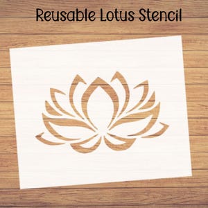 Lotus Flower Stencil, Reusable Lotus Stencil, Lotus Stencil, Flower Stencil, Lotus Wall Stencil, Lotus Cookie Stencil, Food Safe Stencil