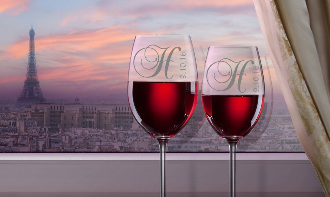 Wine Glass Etching Stencils, Initial Stencils, Vinyl Stencils, Etching