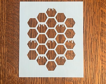 Honeycomb Stencil for Painting | Reusable Mylar Stencil for Wood, Walls, Crafts & Card Making | Honeycomb Pattern DIY Decor, 6 sizes