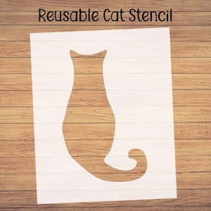 Reusable Cat Stencil, Nursery Wall Stencil, Craft and Painting Stencil, Wood Sign Stencil, Cookie Stencil, Wood Stencil, DIY Wall Stencil