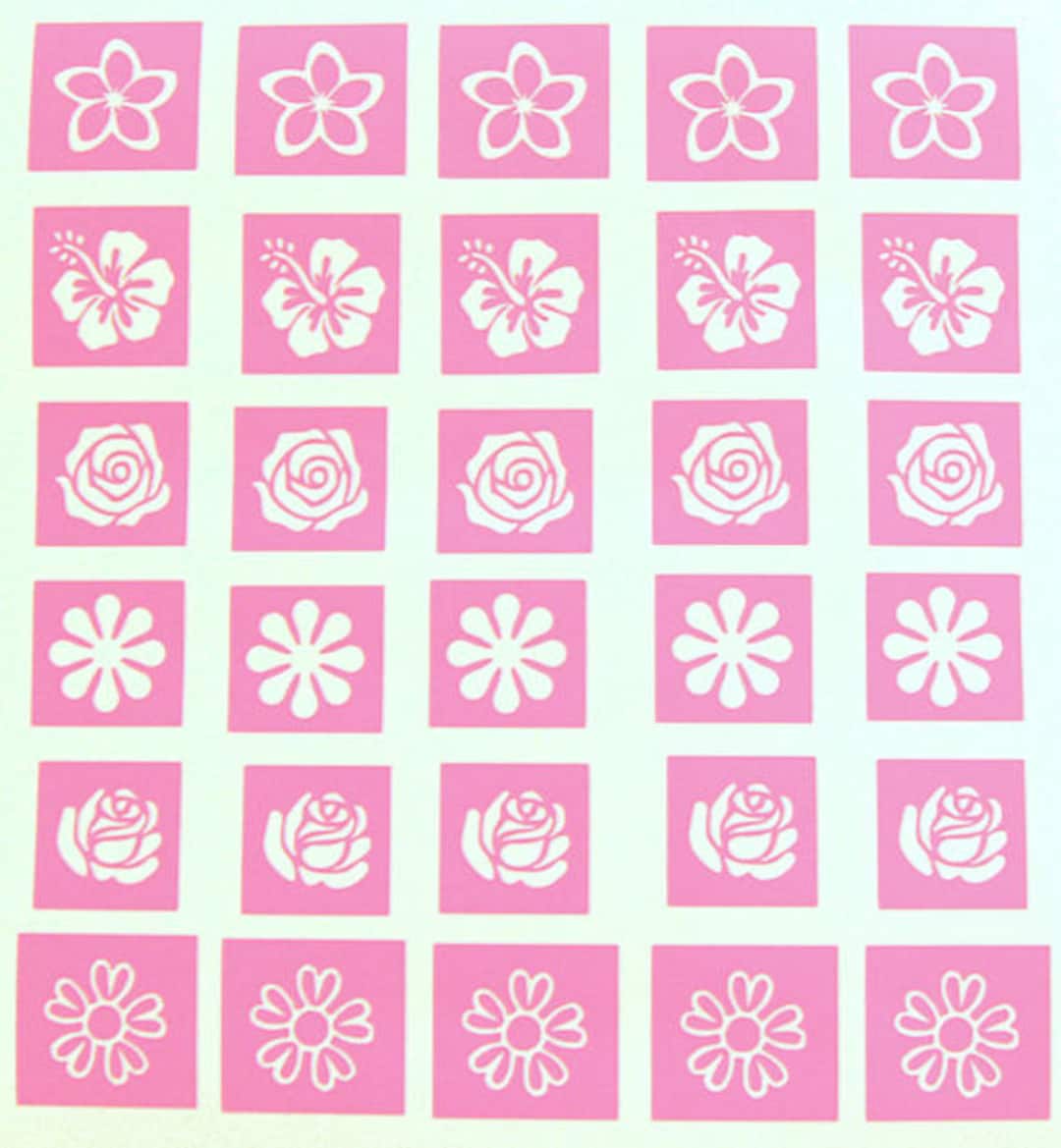 Flower themed stencils for etching on glass (mixed) craft hobby present  etch