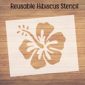 Hibiscus Stencil, Reusable Craft Stencil, Hibiscus Painting Stencil, Hawaiian Flower Stencil, Wall Stencil, Cookie Stencil, Made in the USA
