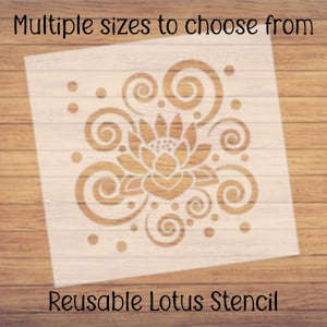 Lotus Mandala Stencil - Reusable Mandala Flower Stencil for Home Decor - Stencil for Painting Wood - Furniture Stencil - DIY Wall Stencil