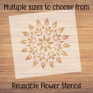 Flower Mandala Stencil - Reusable Mandala Flower Stencil for Home Decor - Stencil for Painting Wood - Furniture Stencil - DIY Wall Stencil
