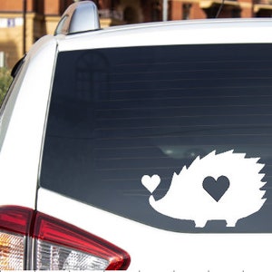 Hedgehog Car Decal, Window Decal, Vinyl Car Sticker Decal, Hedgehog Vinyl Decal for Car Window, Hedgehog Laptop Decal