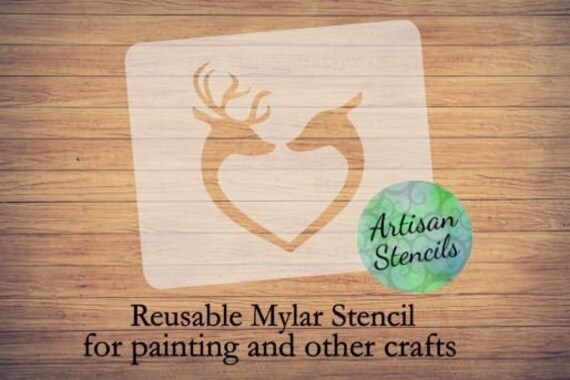 Buck and Doe Heart Stencil Reusable Stencil Cookie - Etsy