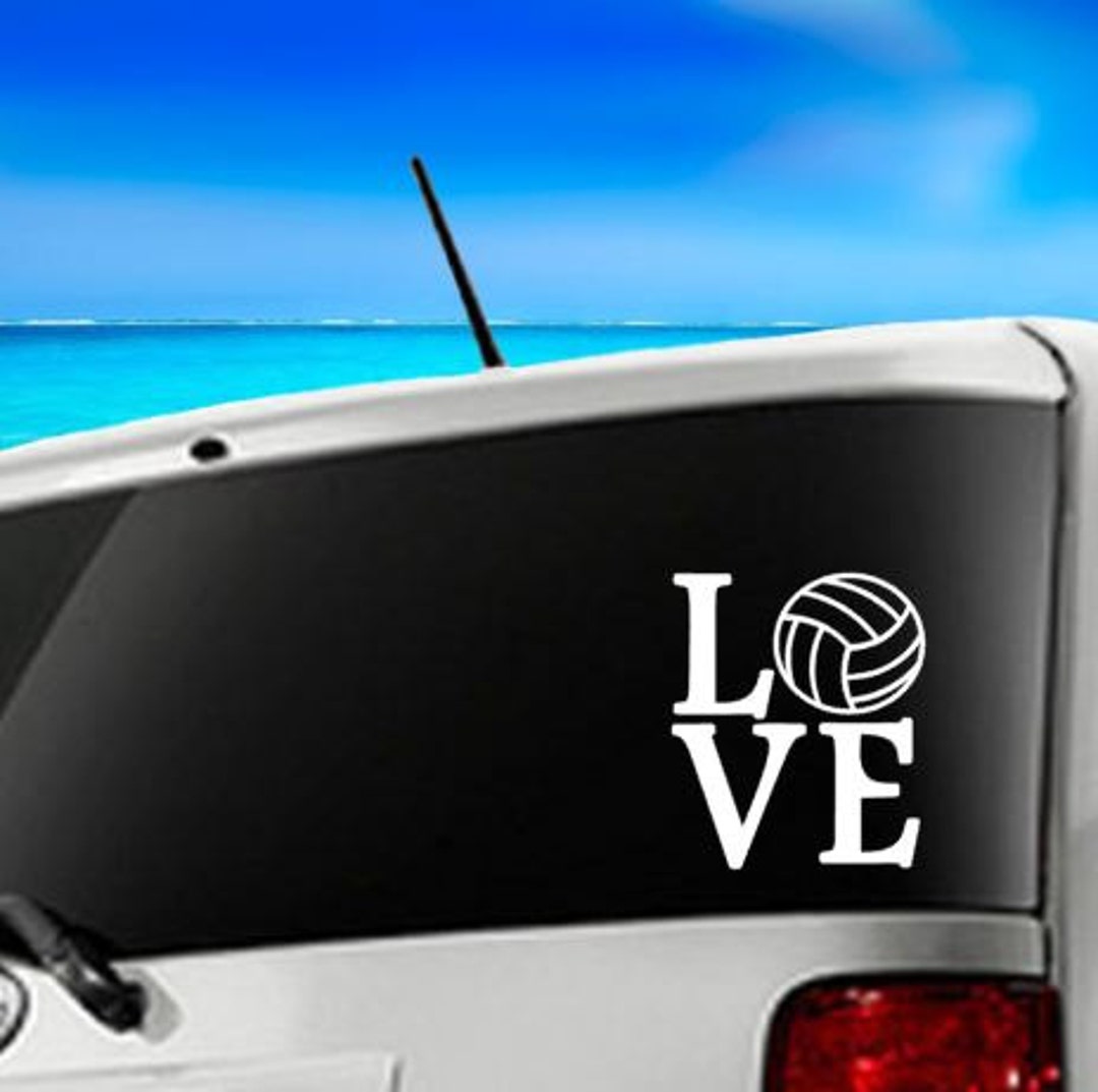 Volleyball Car Decal LOVE Volleyball Decal Laptop Decal Etsy
