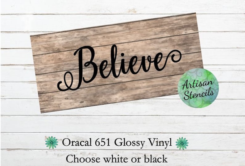 Believe Vinyl Decal Wood Sign Decal DIY Pallet Art Etsy