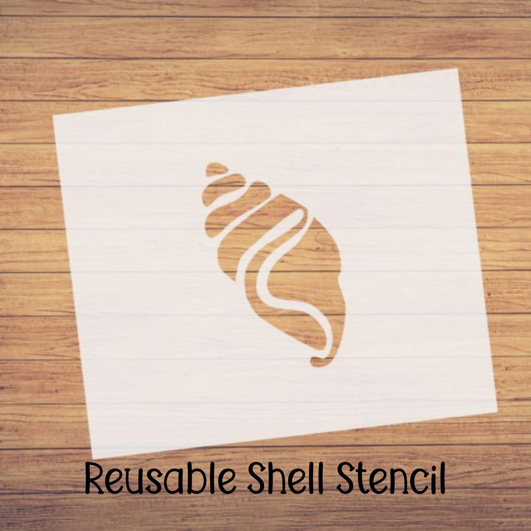 Shellback Stencile Shell Stencil, Reusable Shell Stencil, Nursery Wall Stencil, Craft ...