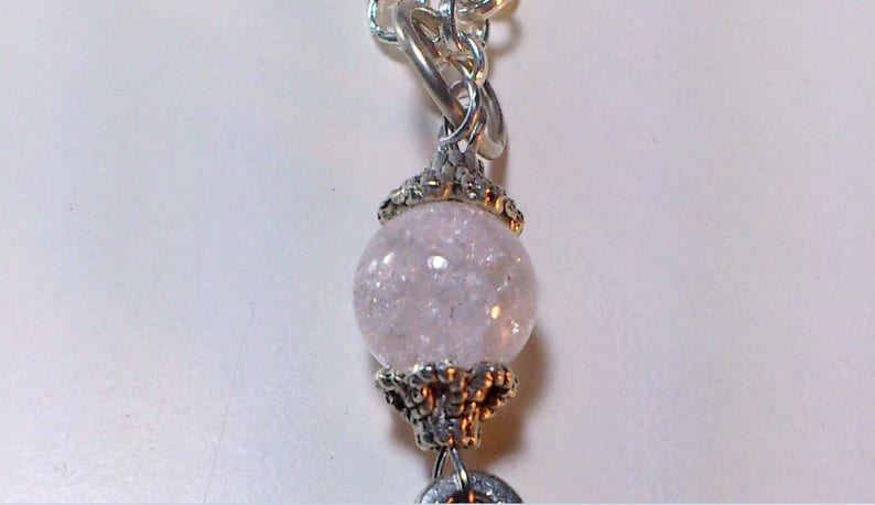Key Pendant with a Crystal Bead Craquelet