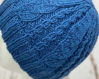 Bluebell Isle Beanie  | Knitting Pattern | Cables | Beginner