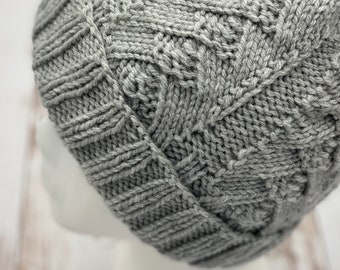 Pyramid Point Cap  | Knitting Pattern | Faux Cables | Beginner