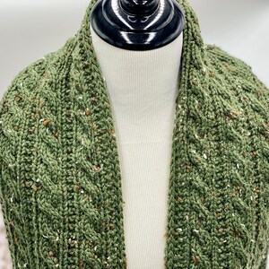 Oxford Road Scarf Knitting Pattern Cables Beginner image 5