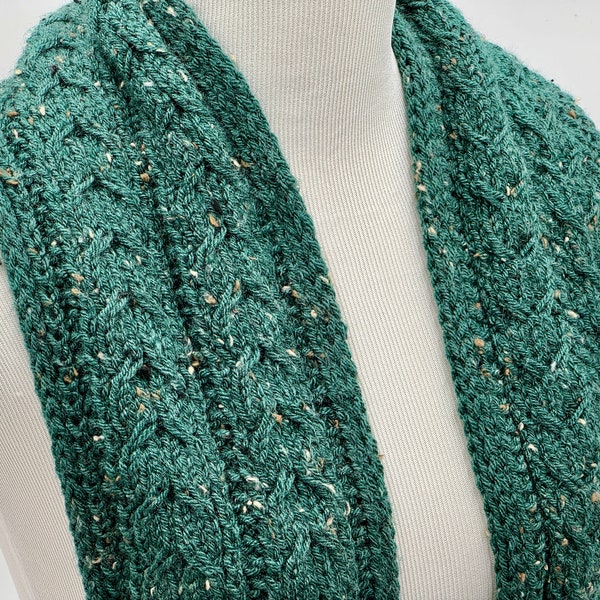 Twin Cities Scarf  | Knitting Pattern | Faux Cables | Beginner | Easy Pattern | Quick Gift