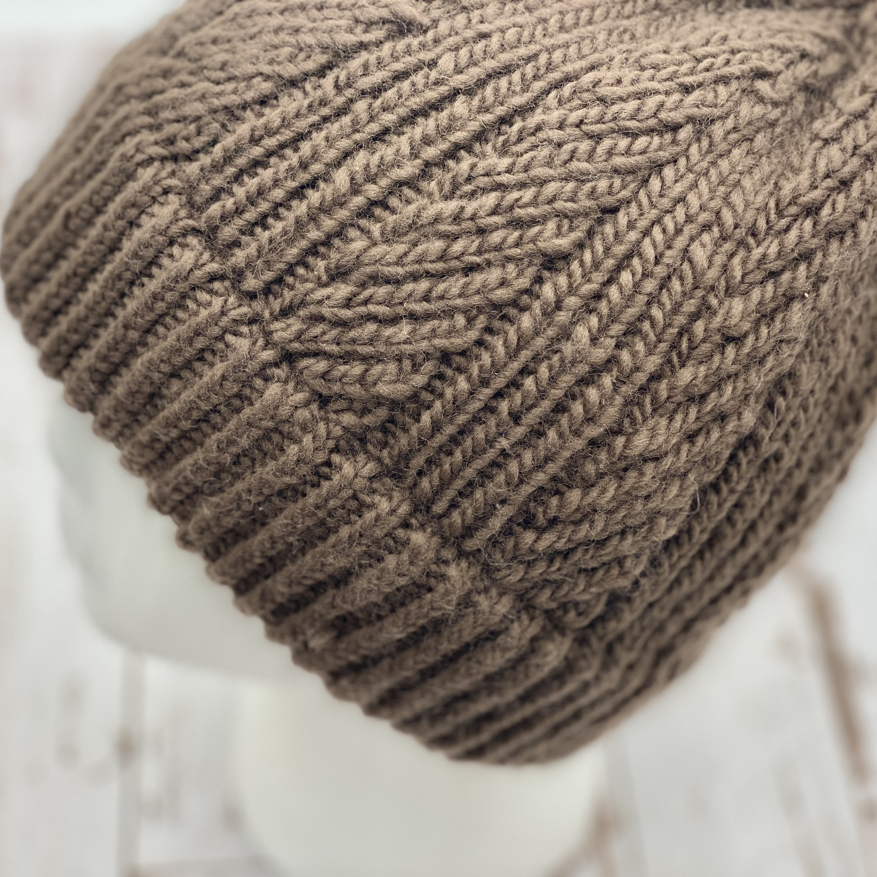 Knit Brown Cable Beanie, Beanie Hat, Winter Hats, Women's Winter Hat, Winter Hats for Women, Unisex Hat, Gifts for Her