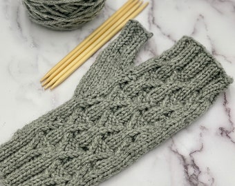 Decision Tree Mittens  | Knitting Pattern | Cables | Beginner