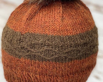 Bonnet de promenade d’automne | Modèle de tricot | Travail des couleurs | Points glissés | Modèle de texture