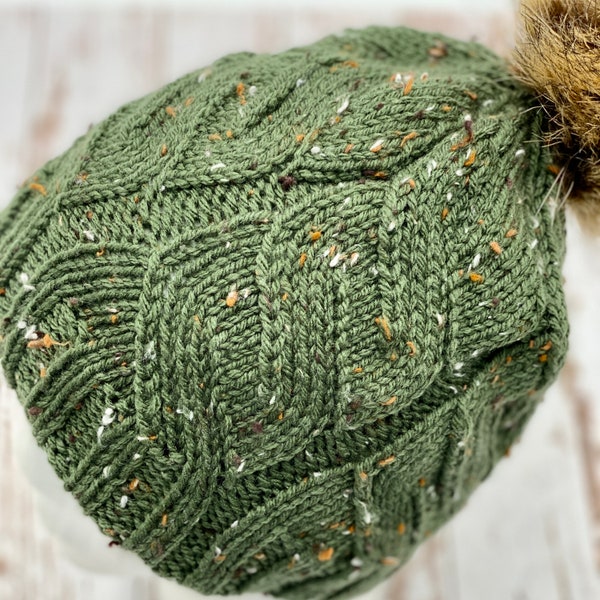 Hot Springs Willow Hat  | Knitting Pattern | Cables | Beginner