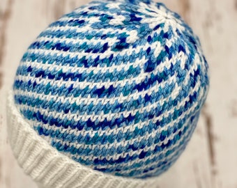 Swim Lanes Toque  | Knitting Pattern | Colorwork| Beginner | Stranded