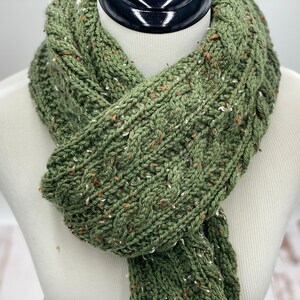 Oxford Road Scarf Knitting Pattern Cables Beginner image 7