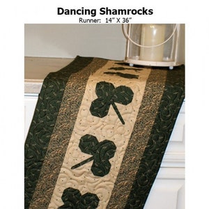 Dancing Shamrocks Printed Pattern CSS354 by Creek Side Stitches 14 x 36 Bin MP