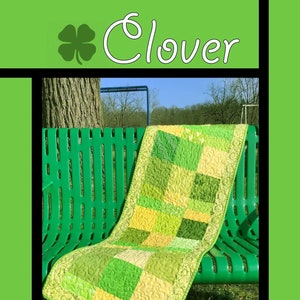 Clover Quilt Pattern Card by Villa Rosa Designs finished size 17&quot; x 56&quot;