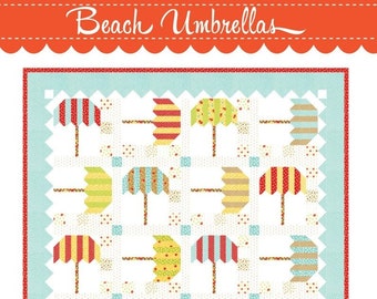 Beach Umbrellas Printed Pattern Only by Fig Tree Quilts and Company ftq1804