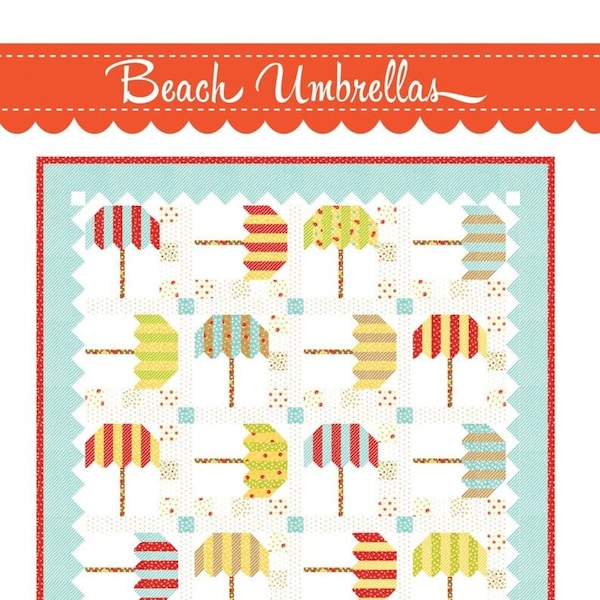 Beach Umbrellas Printed Pattern Only by Fig Tree Quilts and Company ftq1804