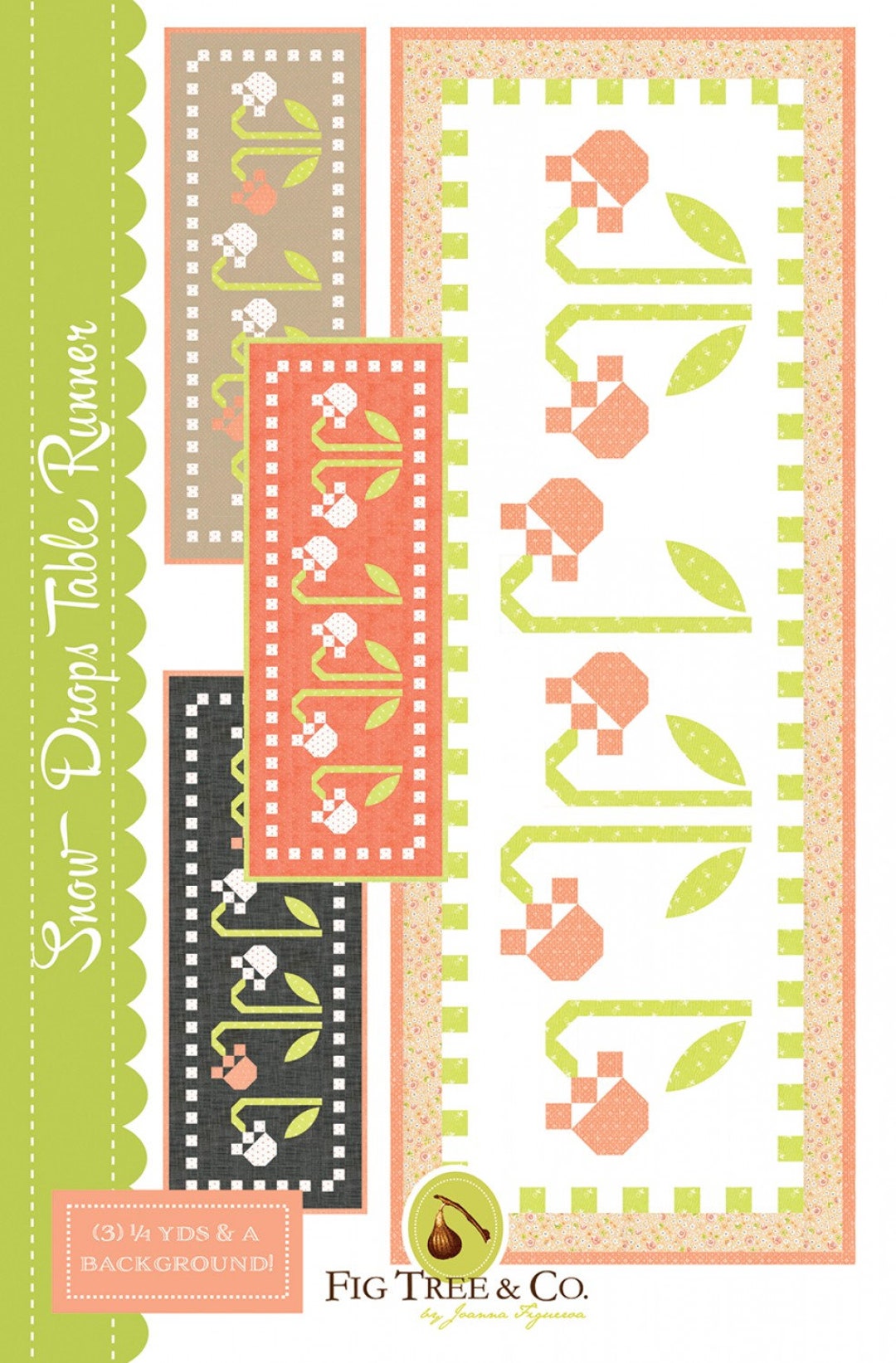 Snow Drop Table Runner Printed Pattern - Size 17-1/2in X 47-1/2in ...
