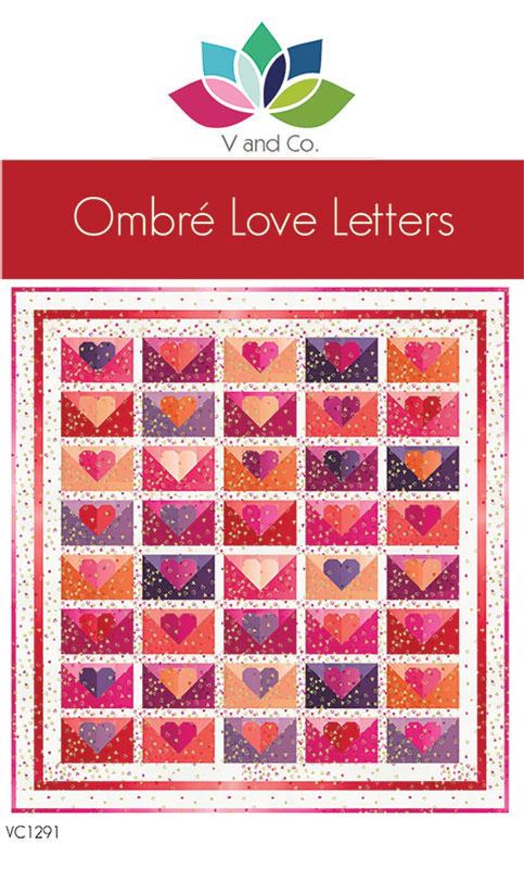 Ombre Love Letters Quilt Pattern VC1291 by V and Co. Paper Pattern - Etsy