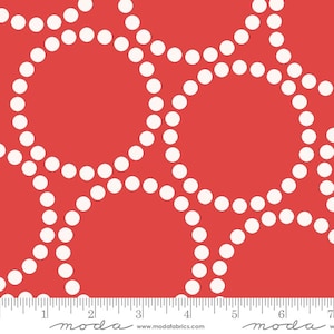 End of Bolt 45 inches - Love Letter 108&quot; Pearl Bracelet Red Wideback 108023-18 by Lizzy House for Moda fabrics EOB 3325