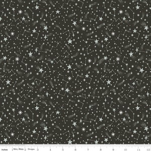 Twas Charcoal New Fallen Snow Yardage SC13466-Charcoal by Jill Howarth Sold in 1/2 yard increments cut continuously