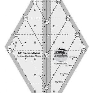 60 Degree Triangle Ruler For Quilting, Thick And Solid Ruler Templates With  60-degree And 120-degree, Machine And Handmade Sewing Quilt Tool For Domes