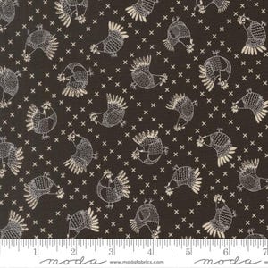 The Henhouse Cross Stitch Chickens Iron Yardage 48434-20 By Gingber Sold In 1/2 Yard Increments Cut Continuously