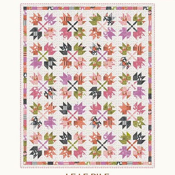 Leaf Pile Quilt Pattern CKQ-2405 By Sarah Sumbera For Copper Kettle Quilt Company 2 sizes runner 20" x 48" or Throw 64" x 78"
