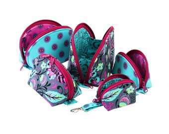 Clam Up Zipper Pouches 5 sizes  PBA275  Pattern by Annie