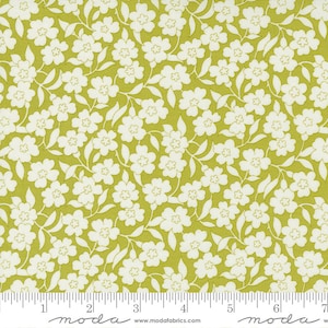 Flower Power Mellow Meadow Avocado Yardage 33711-26 by Maureen McCormick Sold in 1/2 Yard Increments