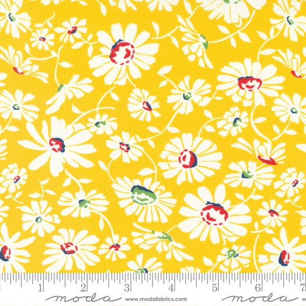 Sweet Melodies Daises Yellow 21811-14 by American Jane sold in 1/2 yard increments cut contiguously