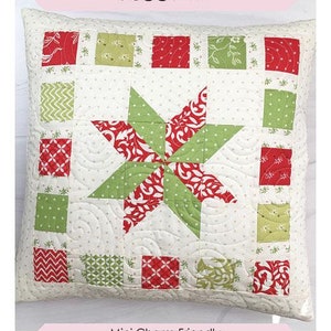Festive Star Pillow SLF 2012 by Chrissy Lux for Sew Lux Fabric 18"x 18"