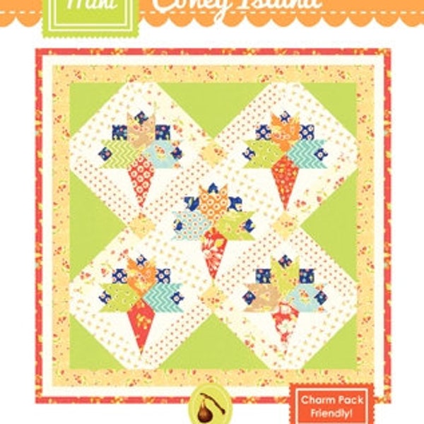 Mini Coney Island Printed Pattern Only FTQ1155  by Fig Tree Quilts by Joanna Figueroa