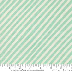 Love Letter Candy Stripe Seafoam Yardage 37126-28 by Lizzy House for Moda fabrics sold in 1/2 yard increments