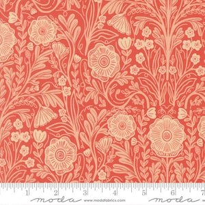 The Henhouse Poppy Tomato Yardage 48432-17 By Gingber Sold In 1/2 Yard Increments Cut Continuously